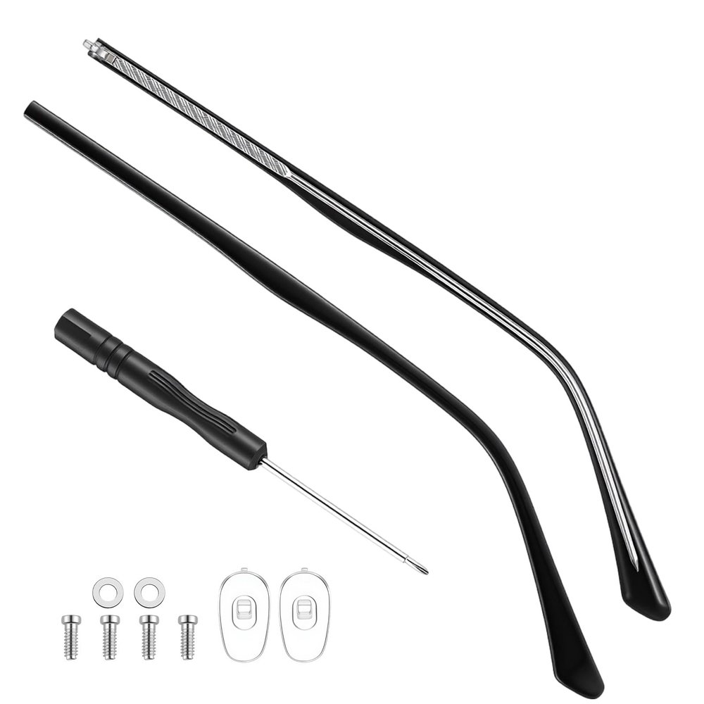 1 Pair Eyeglass Repair Kit Universal Glasses Arm Replacement Frame Tightening Set with Screws & Screwdrivers Complete Eyewear Repair Parts for Legs, Hinges & Adjustments
