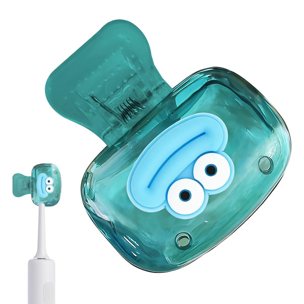 10 Piece Toothbrush Cover Cap Protector Clip Pod Case, Toothbrush Head Cover with Ventilation Hole,Toothbrush Cap for Household travel (cyan)