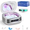 Voraiya Portable Ultrasonic Retainer Cleaner 4000mAh Rechargeable IPX6 Waterproof Retainer Cleaner Machine For Mouth Guard,Night Guard,Aligner,Small Denture Cleaning Pod For Teenagers,Adults,Travel view 1
