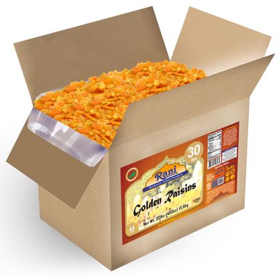 Rani Golden Raisins 480oz (30lbs) 13.6kg Bulk Box ~ All Natural | Gluten Friendly | NON-GMO | Kosher | Vegan | Product of USA