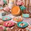 Zhehao 150 Pcs Colorful Plates and Napkins Tableware Serves 50 Includes 9 Inch 7 Inch Candy Color Scalloped Paper Plate and Napkins for Wedding Birthday Baby Shower Party view 2