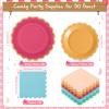 Zhehao 150 Pcs Colorful Plates and Napkins Tableware Serves 50 Includes 9 Inch 7 Inch Candy Color Scalloped Paper Plate and Napkins for Wedding Birthday Baby Shower Party view 3
