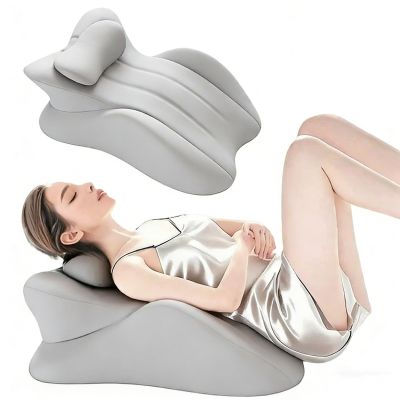 Sweet Spot Pillow, 27 Ergonomic Contoured Lounger Cushion, Memory Foam Support Pillow for Couples, Waterproof & Comfortable Pillows, Ideal for Better Positioning(Light Gray)