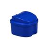 1-Pack Denture Bath Case Cup, w/Lid and Strainer Basket Portable False-Teeth/Retainer Cleaner Tool, Complete Clean Care for Dentures (Blue, Small-1A) view 1