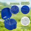 1-Pack Denture Bath Case Cup, w/Lid and Strainer Basket Portable False-Teeth/Retainer Cleaner Tool, Complete Clean Care for Dentures (Blue, Small-1A) view 3