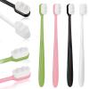 WLLHYF 4 PCS Extra Soft Toothbrush Micro Nano Toothbrushes with 20000 Bristles Sterile Fiber Adult Toothbrush Painless Brushing for Sensitive Teeth Oral Recession Adult Kid Children (Black, White) view 1