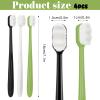 WLLHYF 4 PCS Extra Soft Toothbrush Micro Nano Toothbrushes with 20000 Bristles Sterile Fiber Adult Toothbrush Painless Brushing for Sensitive Teeth Oral Recession Adult Kid Children (Black, White) view 2