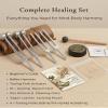 CREVIK Tuning Forks for Healing Set - 128 Hz, 174 Hz, 432 Hz, 528 Hz Weighted & Unweighted Resonance Tuning Fork Kit - Chakra Sound Therapy Instruments for Meditation & Yoga in Pouch view 3