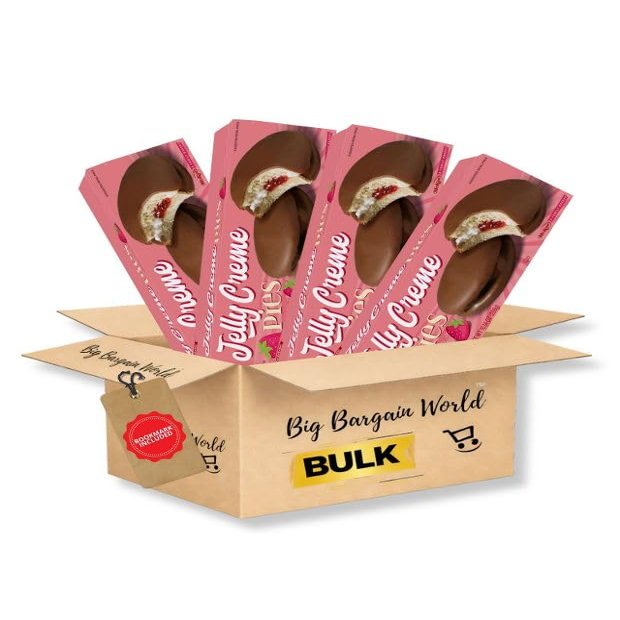 Big Bargain World Gif Box Strawberry Jelly cakes with Bonus Bookmark 4 Pack Box
