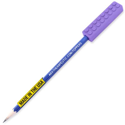 ARK Brick Stick Chewable Pencil Topper, Sensory Chew Toys for Kids & Adults, Medical-Grade Chew Fidget for Autism, ADHD, SPD, Anxiety, Includes 1 Eraser-Less Pencil, XXT, Very Firm, Lavender