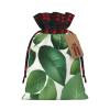 MOganjg Gift With Herb Plant Leaf Print Drawstring Bag For Wrapping Birthday Wedding Household Use view 1