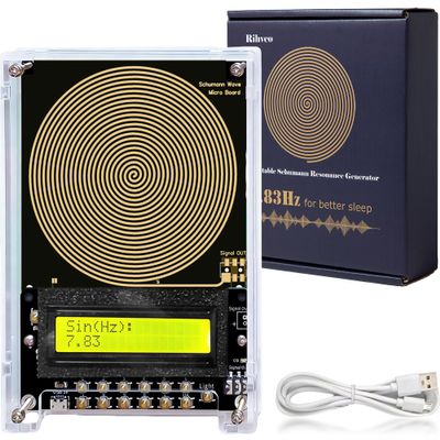 7.83Hz Schumann Resonance Generator, Ultra Low Frequency Generator for Healing, 0.01Hz-299kHz Frequency Healing Device with USB and Acrylic Case