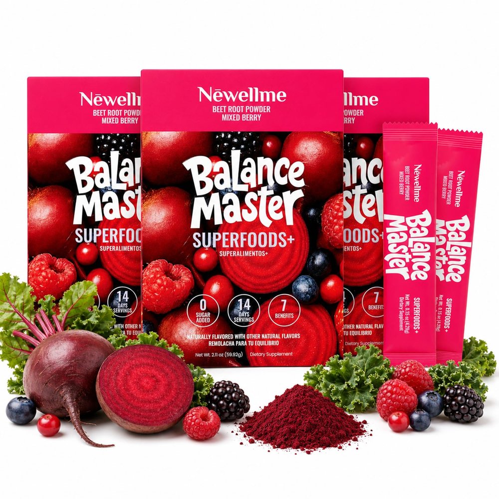 NEWELLME Balance Master Beet Root Super Reds Powder Stick Packs, 42 Count