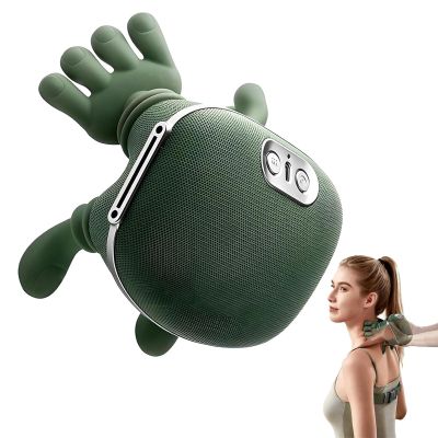 NRQCJM Heated Neck Massager with Real Hand Tech, 4d Deep Tissue Shoulder and Back Massager, Finger Kneading for Chronic Pain Relief, Portable Shiatsu Massager for Office and Home