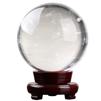 HSDXBA Smelting White Quartz Sphere Ball Healing Crystal Stone Decorative Ball with Stand Photography Lensball, Reiki Meditation Orb and Home Decor,130mm