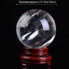 HSDXBA Smelting White Quartz Sphere Ball Healing Crystal Stone Decorative Ball with Stand Photography Lensball, Reiki Meditation Orb and Home Decor,130mm view 2