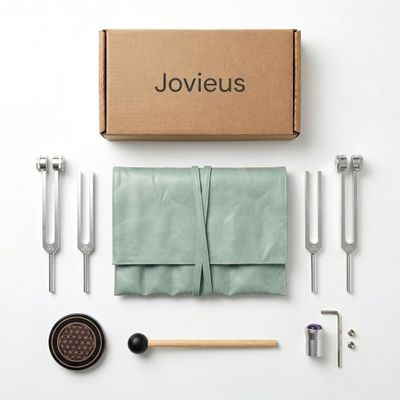 Jovieus Sound Healing and Sound Therapy Tuning Forks for Healing Set (128Hz, 136.1Hz, 256Hz, 384Hz). Weighted & Unweighted Tuning Fork for Meditation, Yoga, Chakra Balance & Relaxations