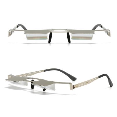 BywoBywo Upgraded Lazy Glasses for Lying Down Bed Watching TV on Sofa 90 Angle Glasses High Definition Prism Glasses Light Metal Frame Periscope Horizontal Eyeglasses Silver
