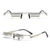 BywoBywo Upgraded Lazy Glasses for Lying Down Bed Watching TV on Sofa 90 Angle Glasses High Definition Prism Glasses Light Metal Frame Periscope Horizontal Eyeglasses Silver view 1