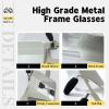 BywoBywo Upgraded Lazy Glasses for Lying Down Bed Watching TV on Sofa 90 Angle Glasses High Definition Prism Glasses Light Metal Frame Periscope Horizontal Eyeglasses Silver view 4
