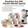 5 Flavors Soy Milk Powder Mix, 500g*5 Cans Breakfast Cereal, Ready-to-Use For Blender/Smoothie Maker, No Soaking/No Cleaning, Nutritious & Smooth view 3
