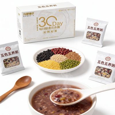 30 Days Multigrain Porridge, 100g X 30 Packs, 5 Flavors, Individual Packets, Easy Cook For Breakfast/Meal/Snack