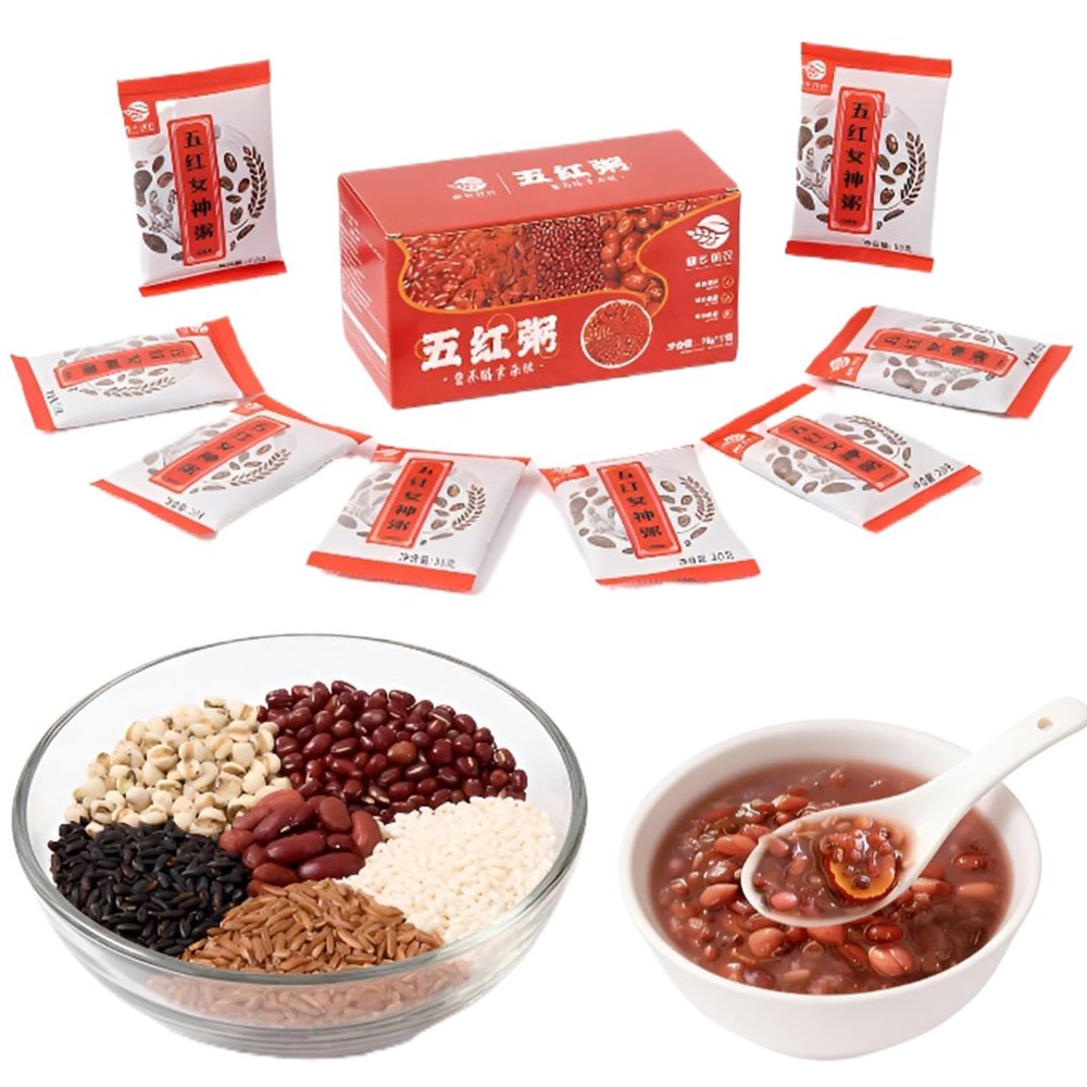 5-Ingredient Mixed Grain Porridge, 525g (7 Individual Packets), Easy Cooking For Breakfast/Lunch/Snack, Nutritious & Delicious, Quick Prep In 30 Mins