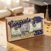Becomate Graduation Money Holder, Wooden Cash Gift Display with Interchangeable Year Signs 2026 & 2027, Congrats Grad Keepsake for High School & College Graduation, Gift for Him or Her (Blue) view 2