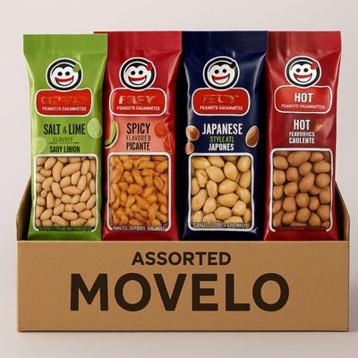 Assorted Peanuts Variety Pack 30 Single-Serve Snack Bags | Salt & Lime, Spicy, Japanese & Hot Flavors | Crunchy Peanut Snacks for Lunchboxes, Travel, Office, Kids, Parties & On-the-Go Snacking