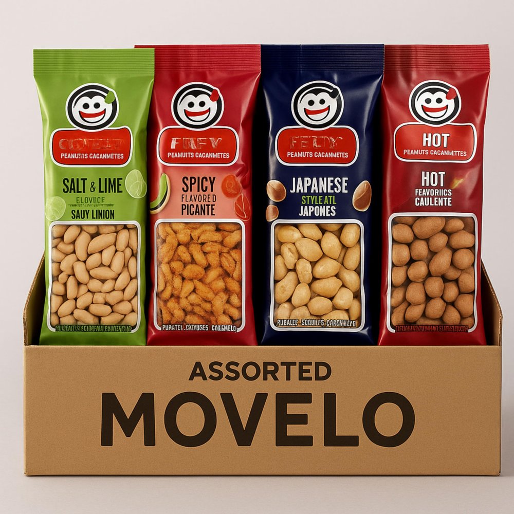 Assorted Peanuts Variety Pack 30 Single-Serve Snack Bags | Salt & Lime, Spicy, Japanese & Hot Flavors | Crunchy Peanut Snacks for Lunchboxes, Travel, Office, Kids, Parties & On-the-Go Snacking