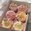 10 pcs Mother's Day Cake Topper Gold Acrylic Flowers Cupcake Topper for Birthday Party Decoration Supplies view 2