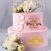 10 pcs Mother's Day Cake Topper Gold Acrylic Flowers Cupcake Topper for Birthday Party Decoration Supplies view 3