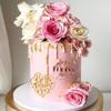 10 pcs Mother's Day Cake Topper Gold Acrylic Flowers Cupcake Topper for Birthday Party Decoration Supplies view 4