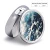 Beach Foam Wave Pill Case with 3 Compartment Exquisite Travel Pill Organizer Portable Round Pill Box Mini Pill Container Metal Vitamin Medicine Container for Man&Women view 2