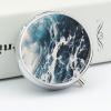 Beach Foam Wave Pill Case with 3 Compartment Exquisite Travel Pill Organizer Portable Round Pill Box Mini Pill Container Metal Vitamin Medicine Container for Man&Women view 4