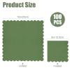 100 Pcs Cocktail Napkins, 2-Ply Scalloped Paper Napkins 5 x 5 Inches, Disposable Beverage Dessert Napkins for Wedding, Birthday, Dinner, Party, Baby Shower Anniversary view 2