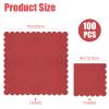 100 Pcs Cocktail Napkins, 2-Ply Scalloped Paper Napkins 5 x 5 Inches, Disposable Beverage Dessert Napkins for Wedding, Birthday, Dinner, Party, Baby Shower Anniversary view 2