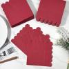 100 Pcs Cocktail Napkins, 2-Ply Scalloped Paper Napkins 5 x 5 Inches, Disposable Beverage Dessert Napkins for Wedding, Birthday, Dinner, Party, Baby Shower Anniversary view 4