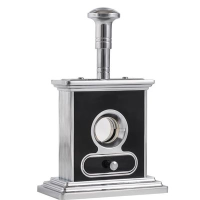 AHGDDA Cigar Cutter Pedestal Desktop Set - Stainless Steel Vertical Guillotine Design, Manual Tabletop Hole Puncher Home Office Accessory(C)