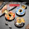 AHGDDA Cigar Cutter Artistic Design Vibrant Decorative Motif Circular Frame Sharp Blade Manual Handheld Shear(I) view 2