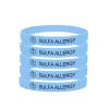 5 Pack-Sulfa Allergy Medical Alert Silicone Bracelet 8mm Silicone Rubber Emergency Waterproof Sport Thin Wristband,7.5",Light Blue view 1