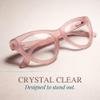 2SeeLife Premium Cat Eye TR-90 Reading Glasses for Women NarrowMedium Fit, Sturdy Frame, Spring Hinges, Stylish Readers, Clear Pink, +1.25 view 2