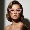 2SeeLife Premium Cat Eye TR-90 Reading Glasses for Women NarrowMedium Fit, Sturdy Frame, Spring Hinges, Stylish Readers, Clear Pink, +1.25 view 3