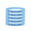 5 Pack-Tree Nut Allergy Medical Alert Silicone Bracelet 8mm Silicone Rubber Emergency Waterproof Sport Thin Wristband,7.5",Light Blue view 1