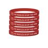 5 Pack-No Needles or Bp This Arm Medical Alert Silicone Bracelet 8mm Silicone Rubber Emergency Waterproof Sport Thin Wristband,7.5",Red view 1