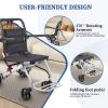 Lightweight Foldable Transport Wheelchair for Adults, 18.1 Wide Seat (Upgraded from 15), Easy Folding, Travel-Friendly Design view 4