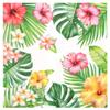 100 Pcs Tropical Hibiscus Paper Napkins 6.5 Inch Hawaiian Luau Party Napkins Disposable Floral Greenery Palm Leaf Napkin for Aloha Jungle Summer BBQ Pool Beach Wedding Bridal Shower view 1