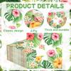 100 Pcs Tropical Hibiscus Paper Napkins 6.5 Inch Hawaiian Luau Party Napkins Disposable Floral Greenery Palm Leaf Napkin for Aloha Jungle Summer BBQ Pool Beach Wedding Bridal Shower view 3