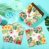 100 Pcs Tropical Hibiscus Paper Napkins 6.5 Inch Hawaiian Luau Party Napkins Disposable Floral Greenery Palm Leaf Napkin for Aloha Jungle Summer BBQ Pool Beach Wedding Bridal Shower view 4
