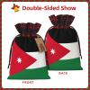 TBABMDPDM Jordanian flag Print Christmas Santa Sack,linen Gift Bag with Drawstring,for Xmas Party Package Storage view 3